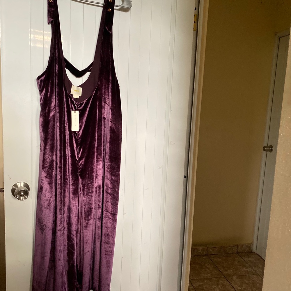 Anthropologie Maeve Velvet Jumpsuit - Picture 2 of 6